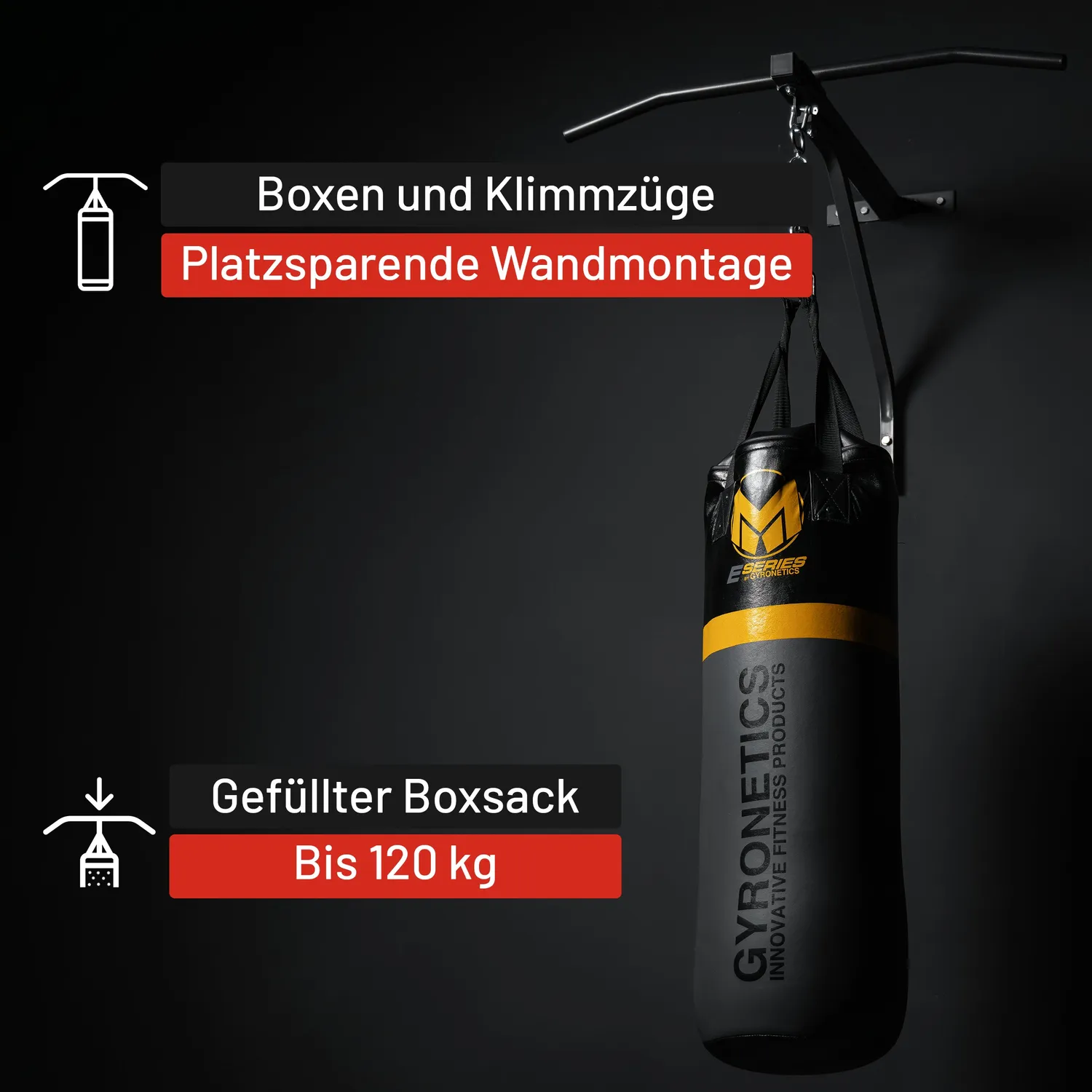 Gyronetics E-Series sac de frappe 80 cm traction murale