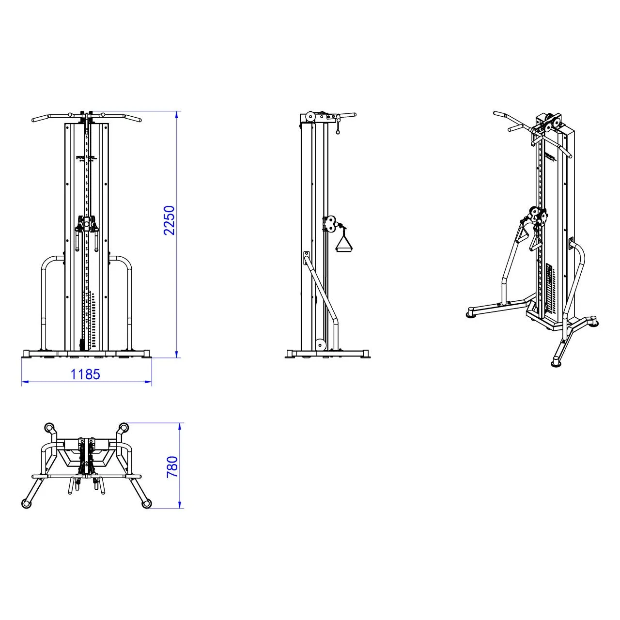 Primal Hi/Lo poulie station 100 kg traction