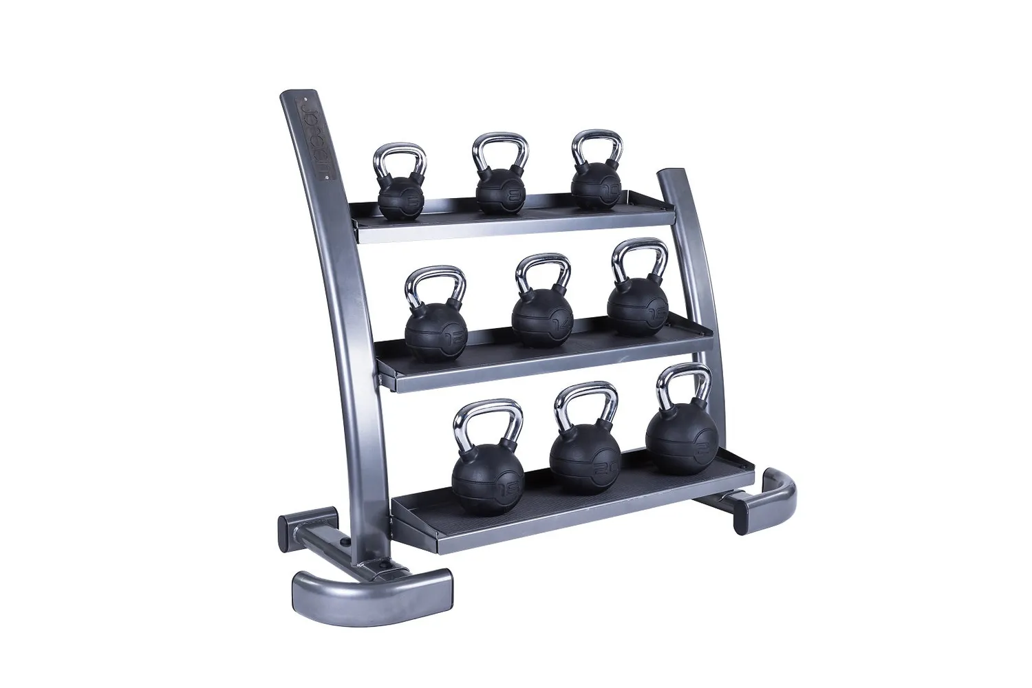 Jordan Fitness rack à kettlebells 3 niveaux noir 15 places