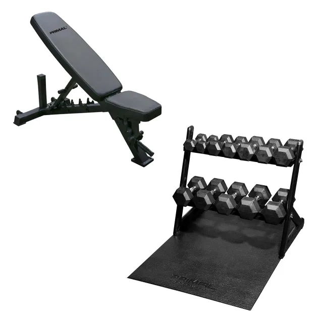 Primal Strength Personal Series pack banc + haltères 105kg PVC