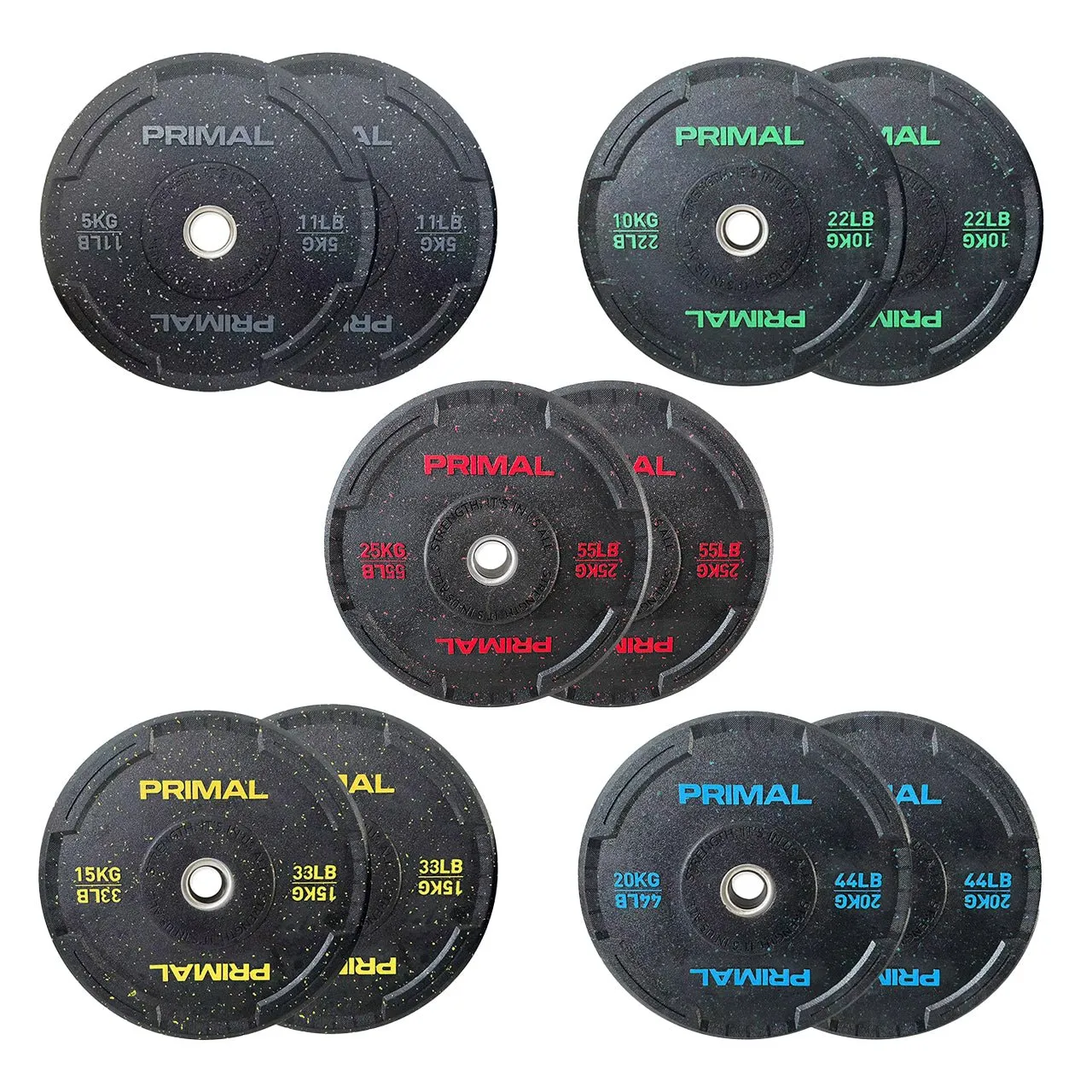 Primal V2 Hi-Temp Set bumpers 100kg grain caoutchouc