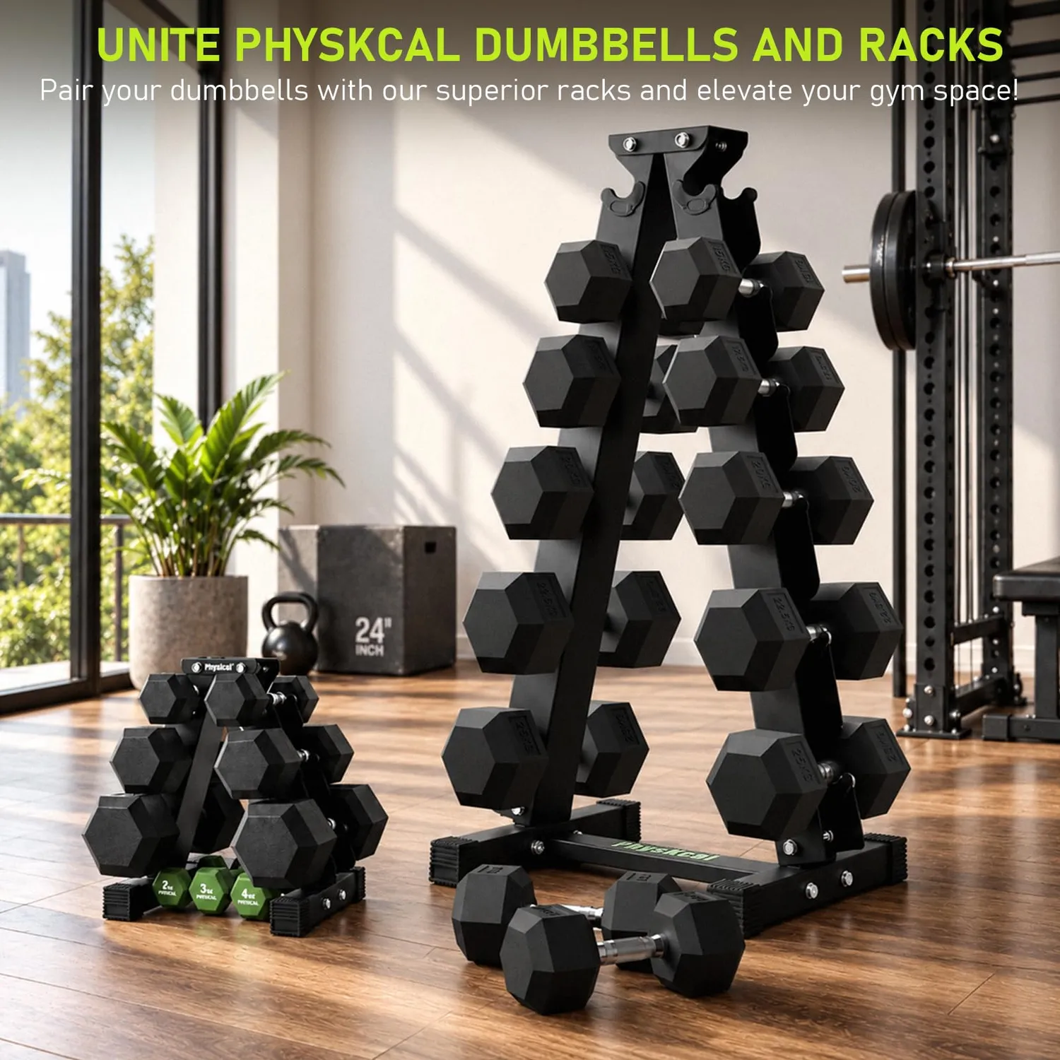 PhysKcal haltère hexagonal 12,5 kg unité inodore sol protégé