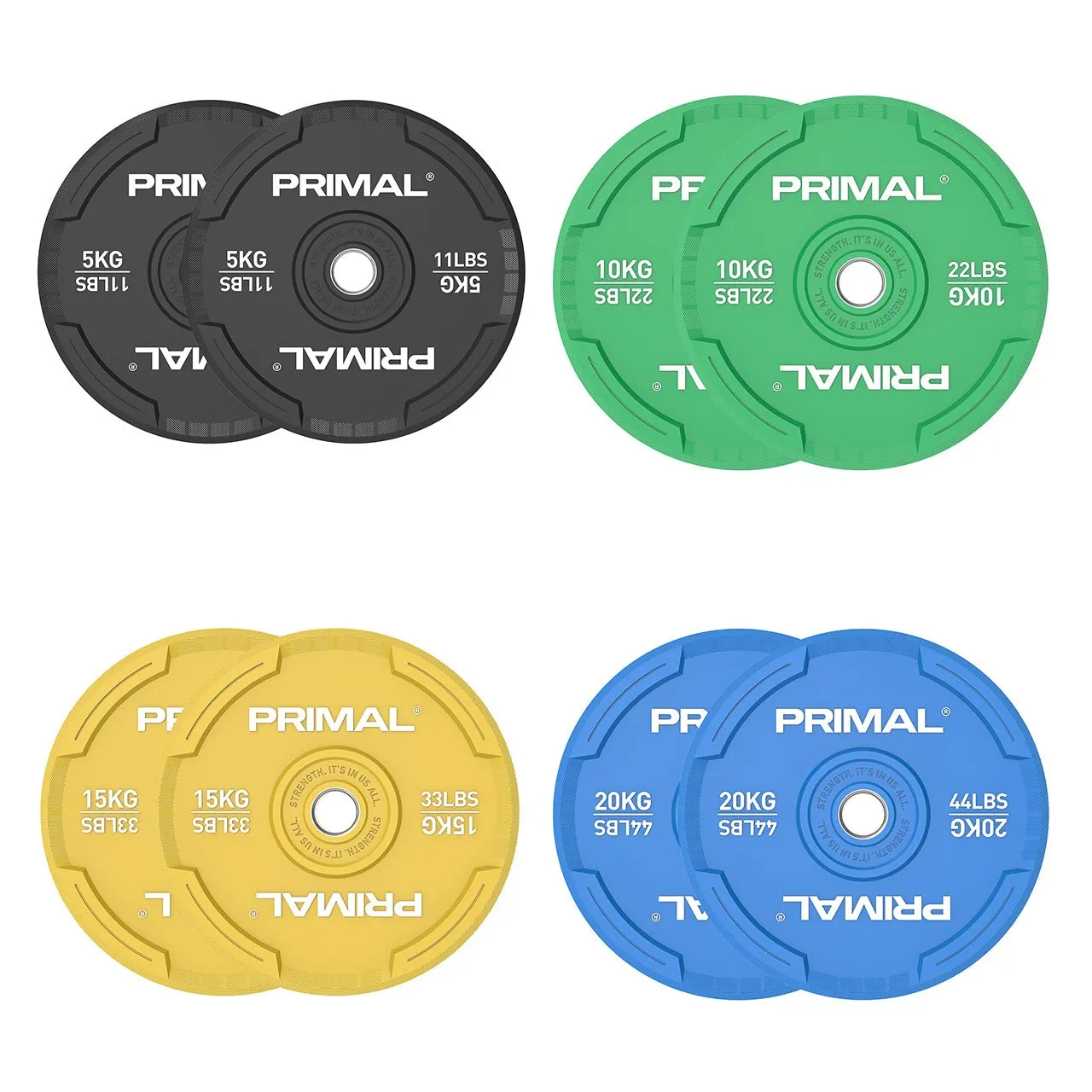 Primal Performance Series Coloured Bumper set 100 kg couleur
