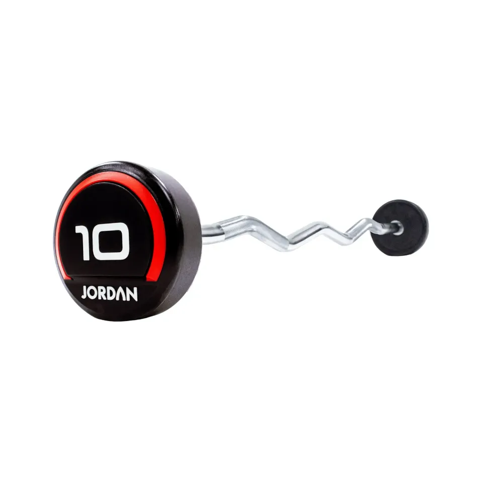 Jordan Fixed barre curl uréthane rouge 10 kg