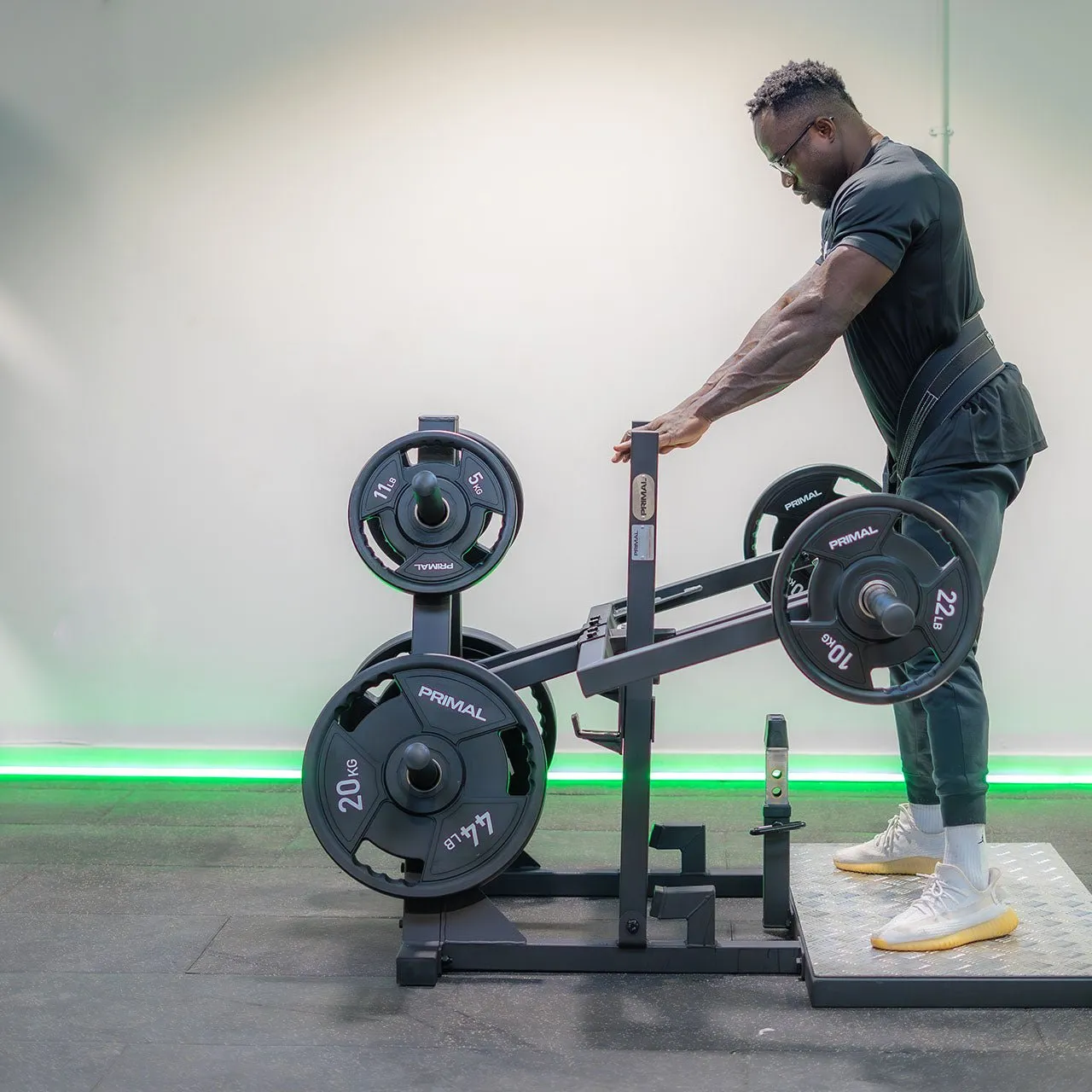 Primal Pro Belt Squat machine ceinture charge olympique