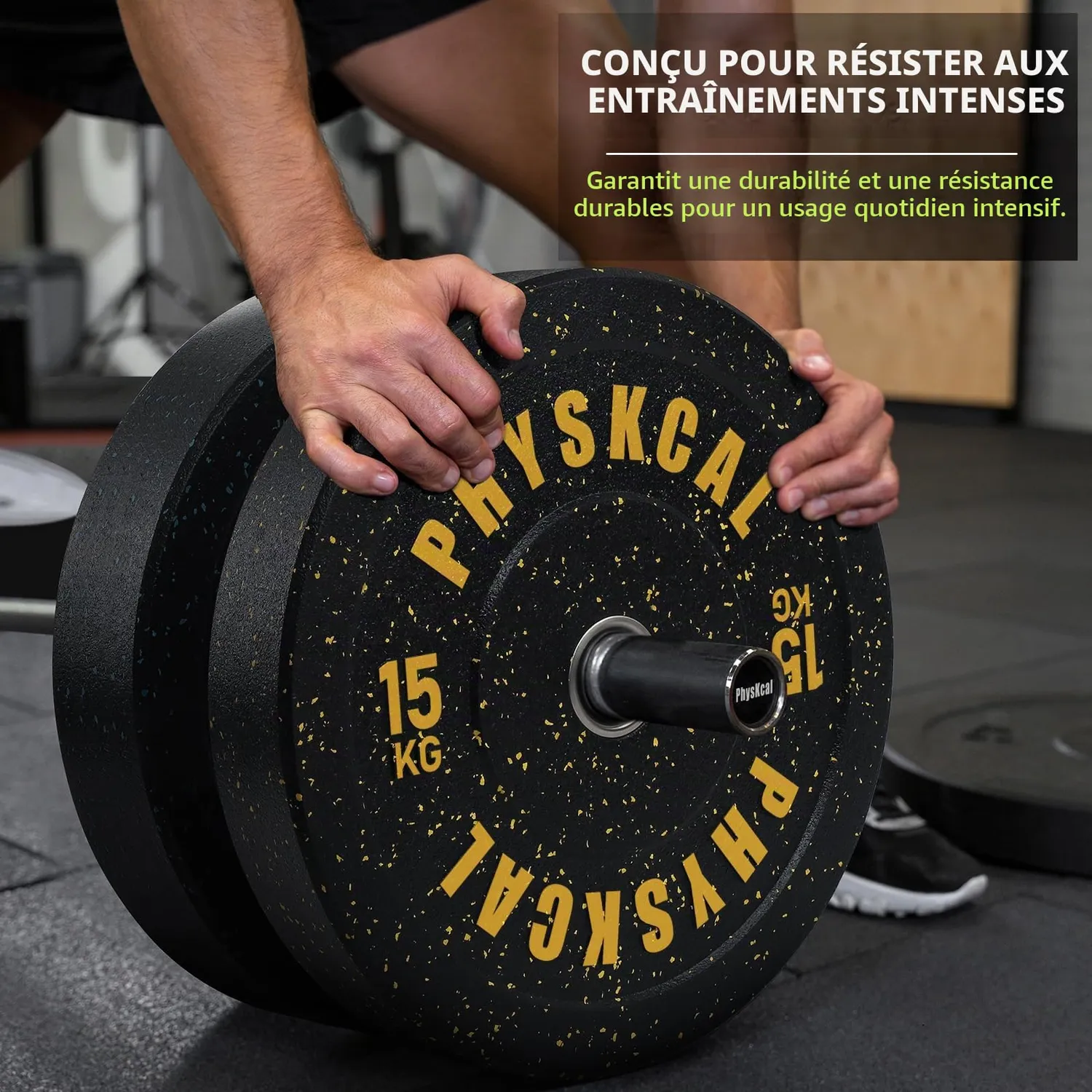 PhysKcal Hi-Temp 2 x 10 kg disques olympiques caoutchouc