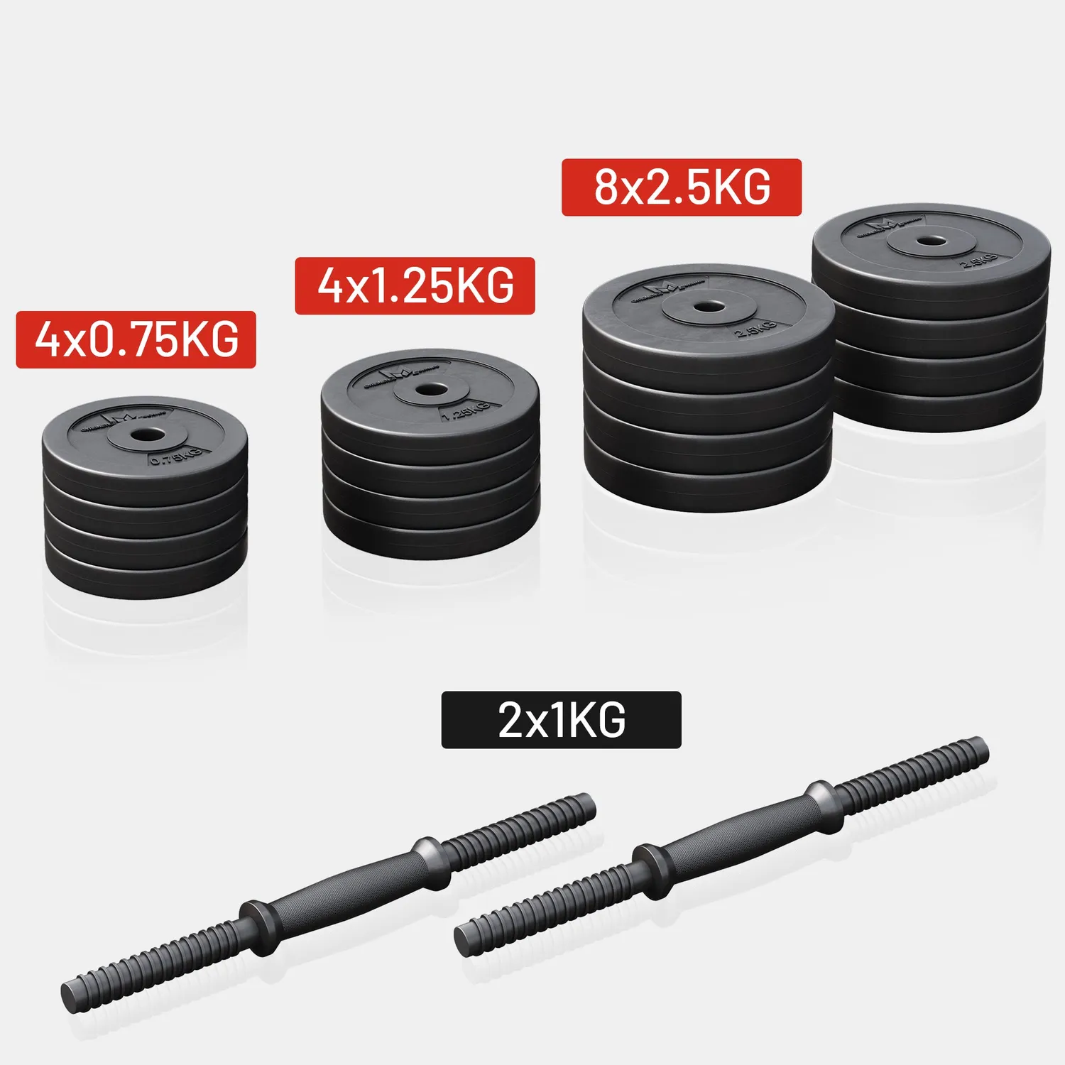 Gyronetics E-Series kit haltères 30 kg 25 mm plastique