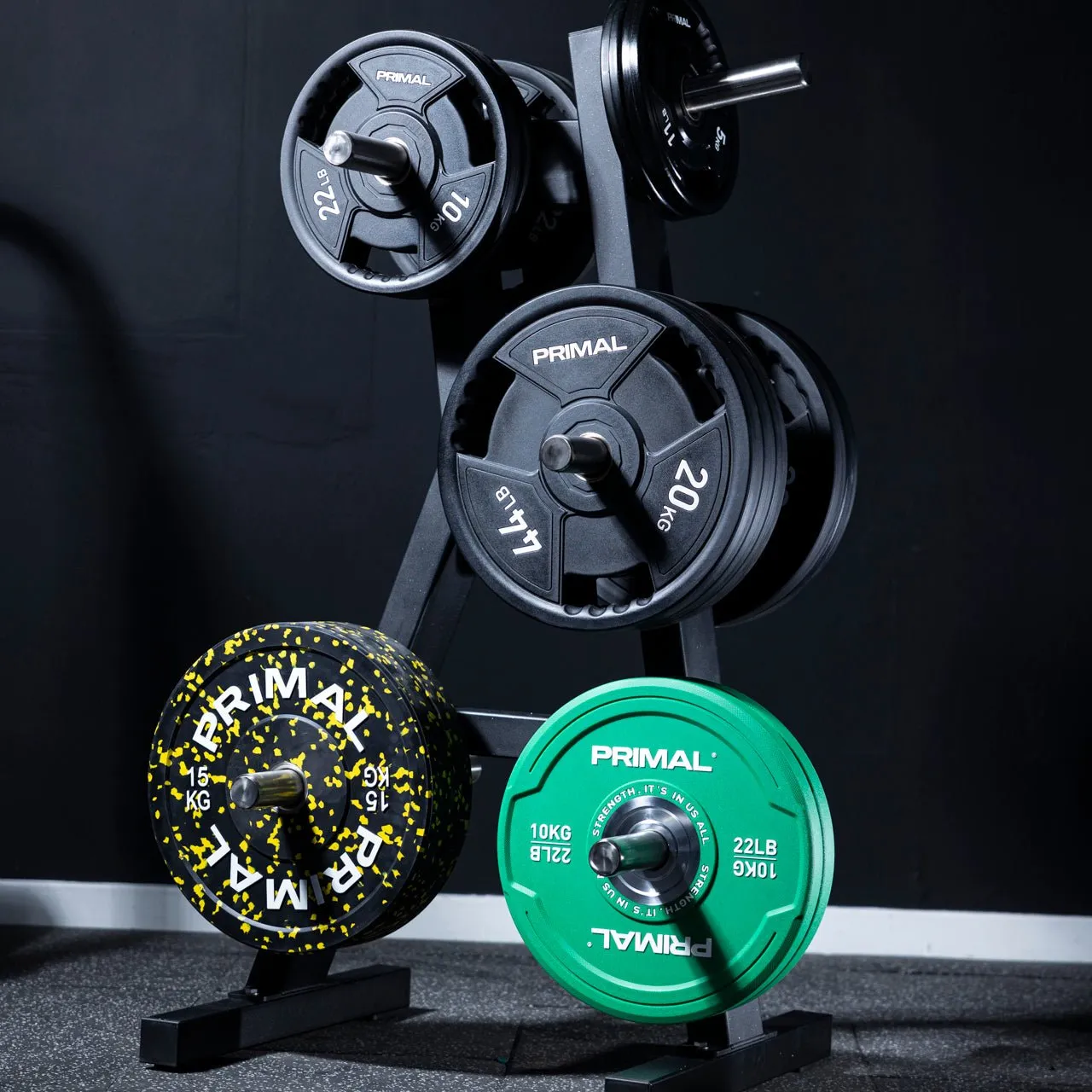 Primal Performance arbre disques 9 plots olympiques 43 kg