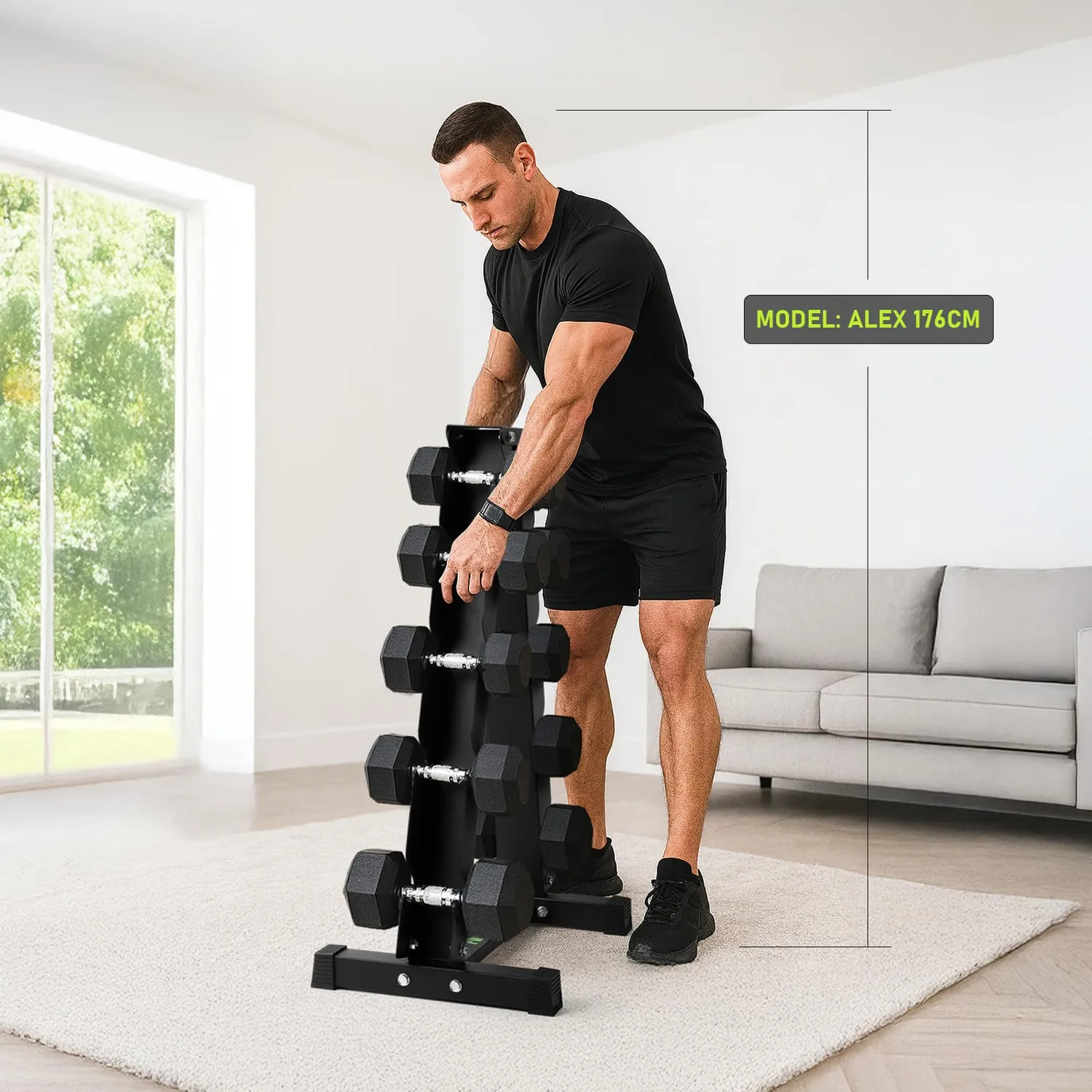 PhysKcal Support Haltères Acier 5 Niveaux 350 kg