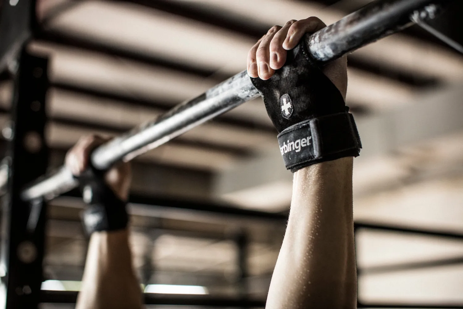 Harbinger Lifting Grips Sangles de Tirage Cuir Noir