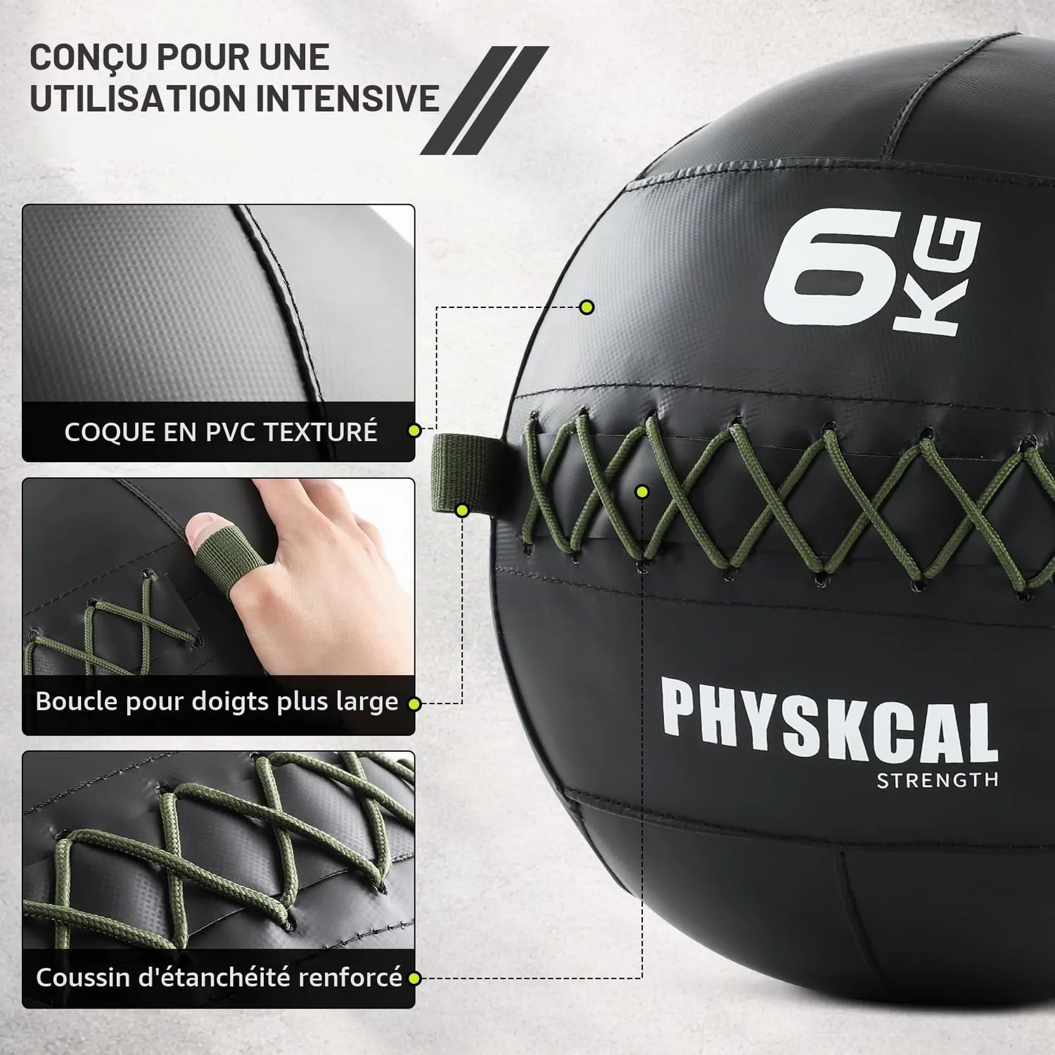 PhysKcal Wall Ball médecine-ball souple 12 kg