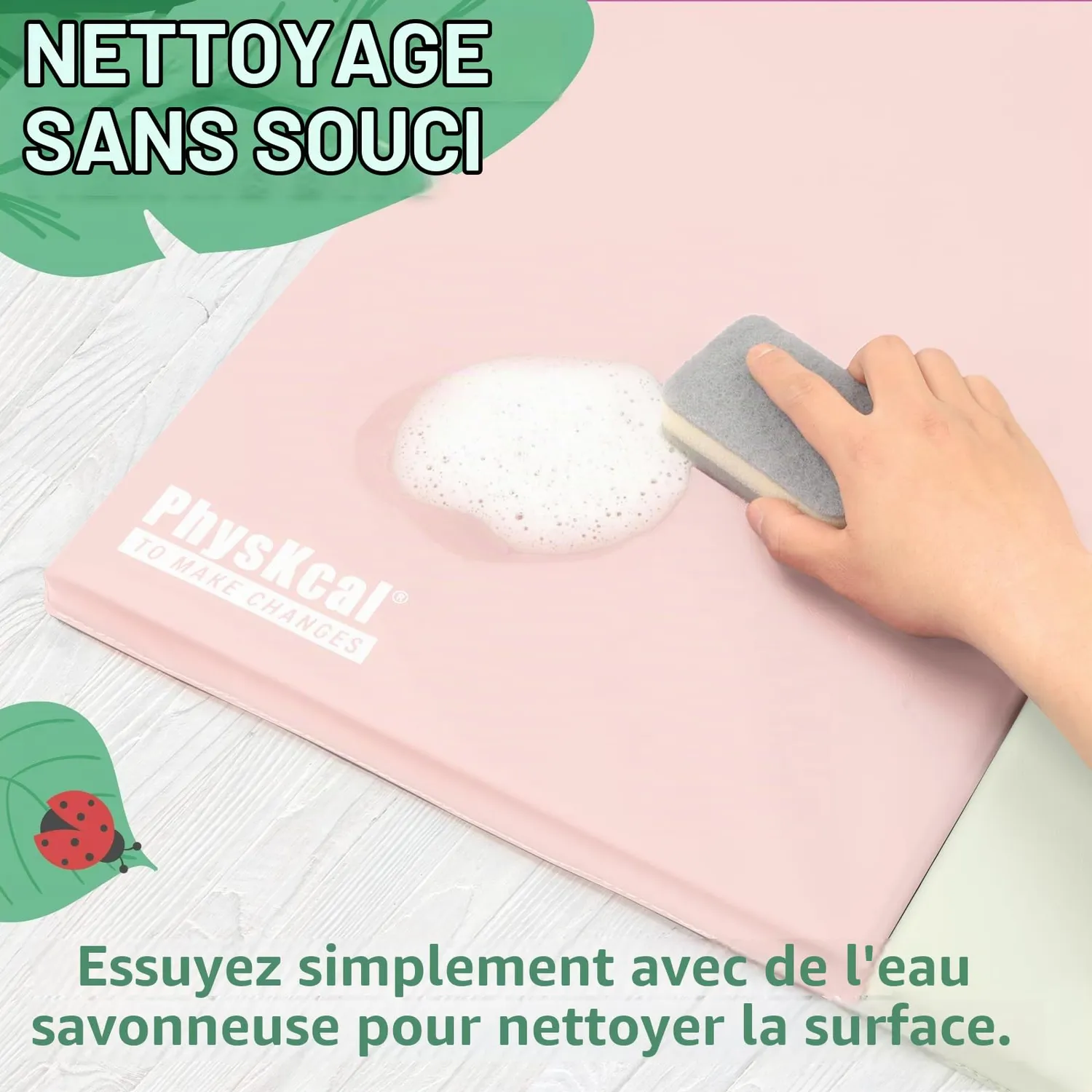 PhysKcal Tapis Gym Pliable 195 cm Macaron 5 Panneaux