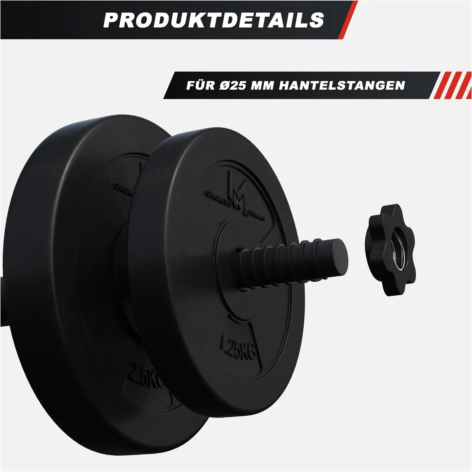 Gyronetics E-Series set 12 disques musculation 30 kg 25 mm