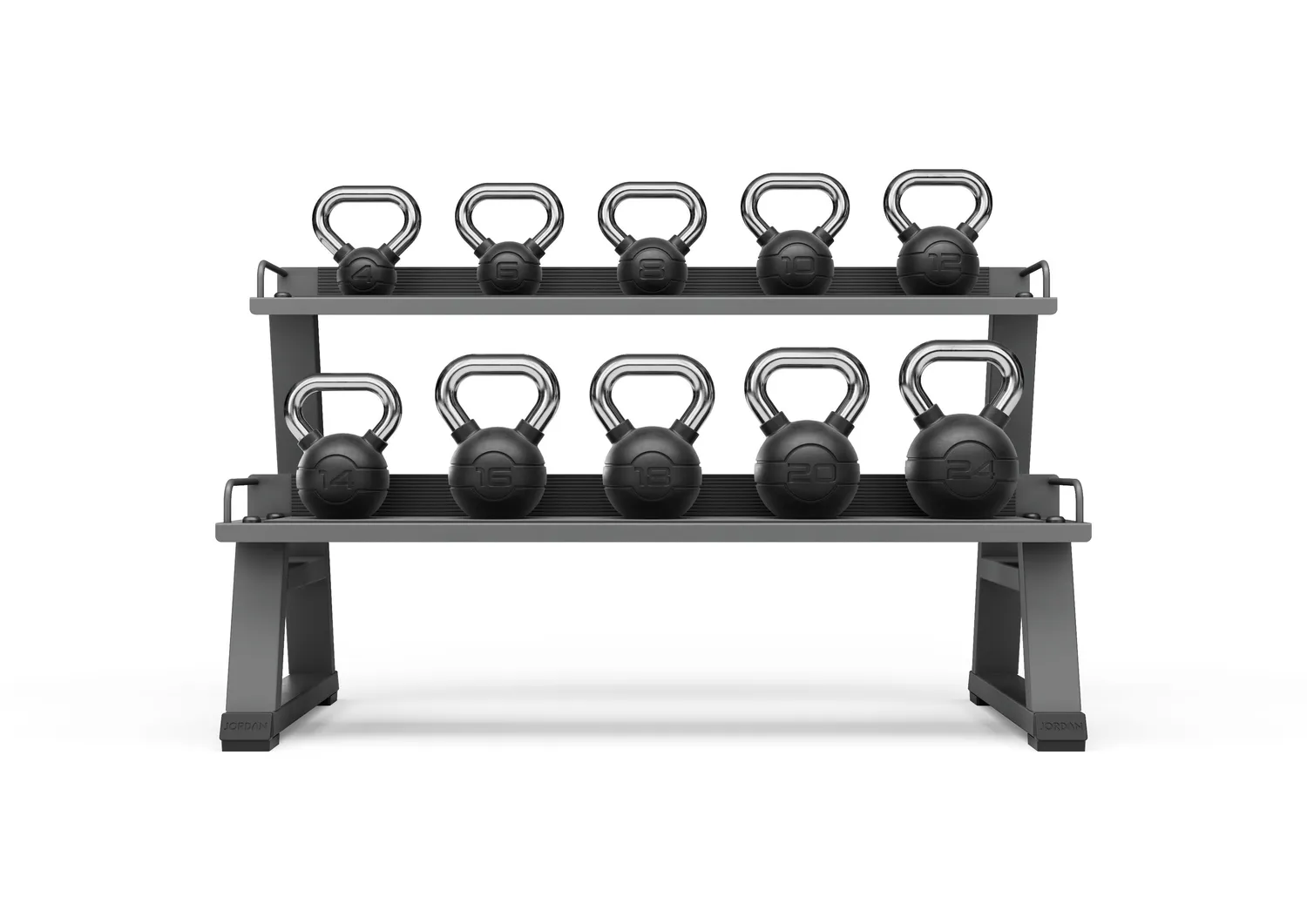 Jordan Fitness rack kettlebells 2 niveaux noir 10 places