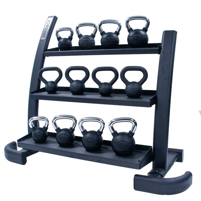 Jordan Fitness rack à kettlebells 3 niveaux noir 15 places
