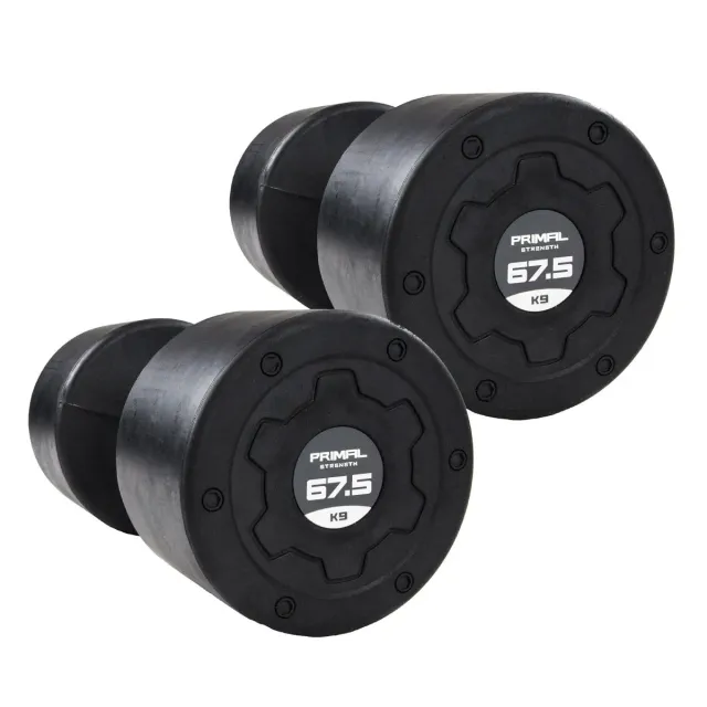 Primal Strength Haltères Caoutchouc Paire 22,5 kg Grade B