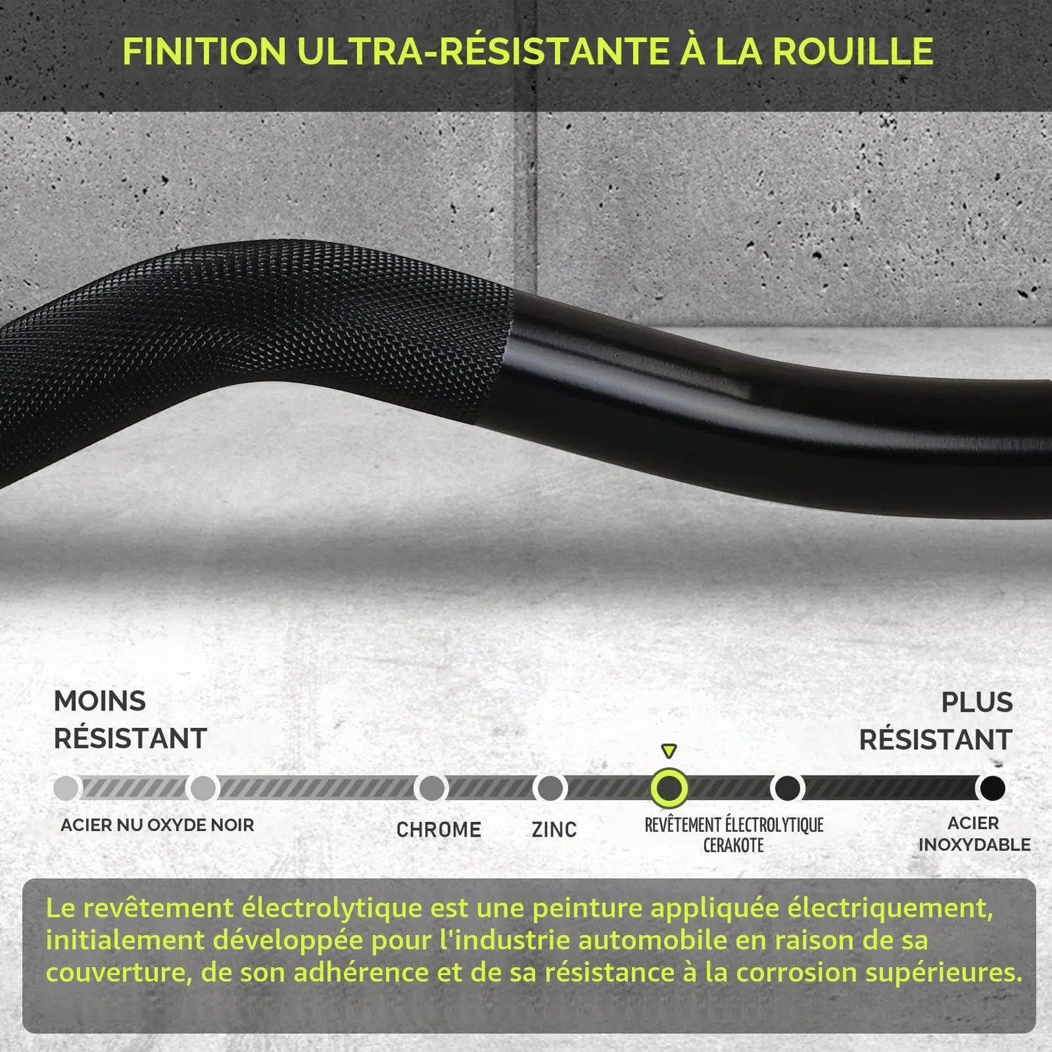 PhysKcal Barre EZ Curl 120 cm Noire 50 mm 367 kg