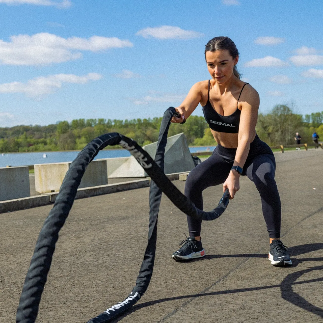 Primal Battle Rope corde combat 10m 12kg poignées gomme