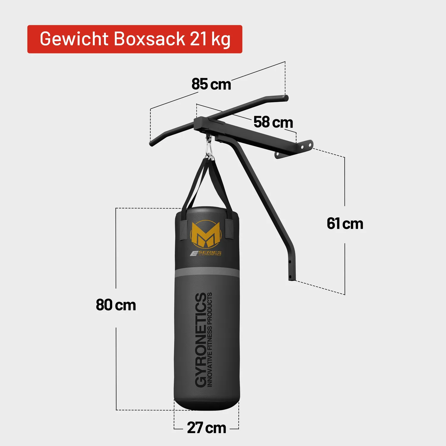 Gyronetics E-Series sac de frappe 80 cm traction murale