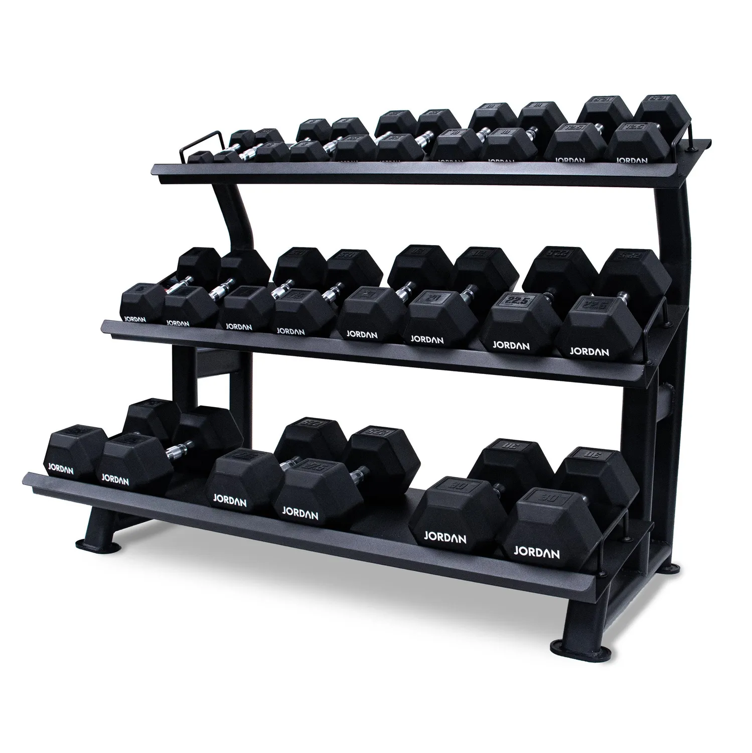 Jordan Hex Rack Haltères 2 Niveaux 10 Paires Noir Acier