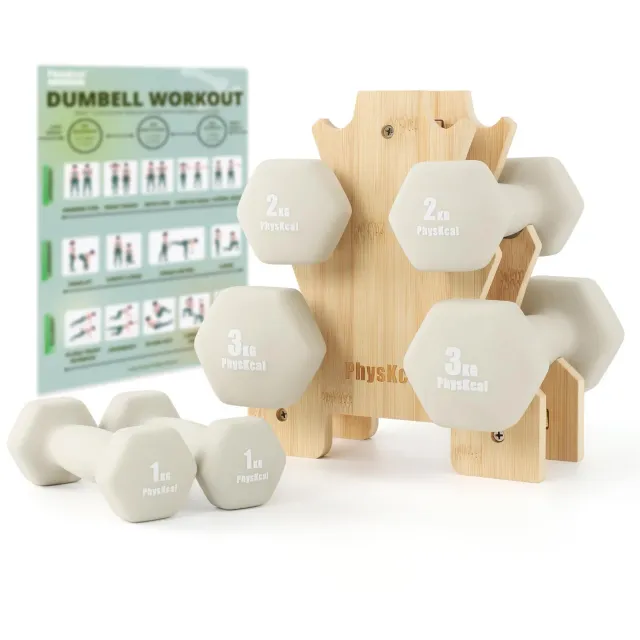 PhysKcal Set 12 kg Haltères Néoprène Tout Sable Bambou