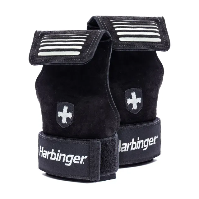 Harbinger Lifting Grips Sangles de Tirage Cuir Noir