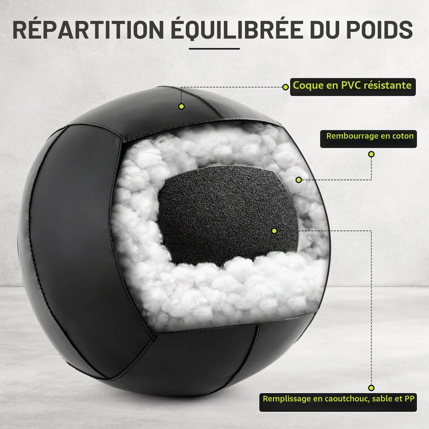 PhysKcal Wall Ball médecine-ball souple 12 kg