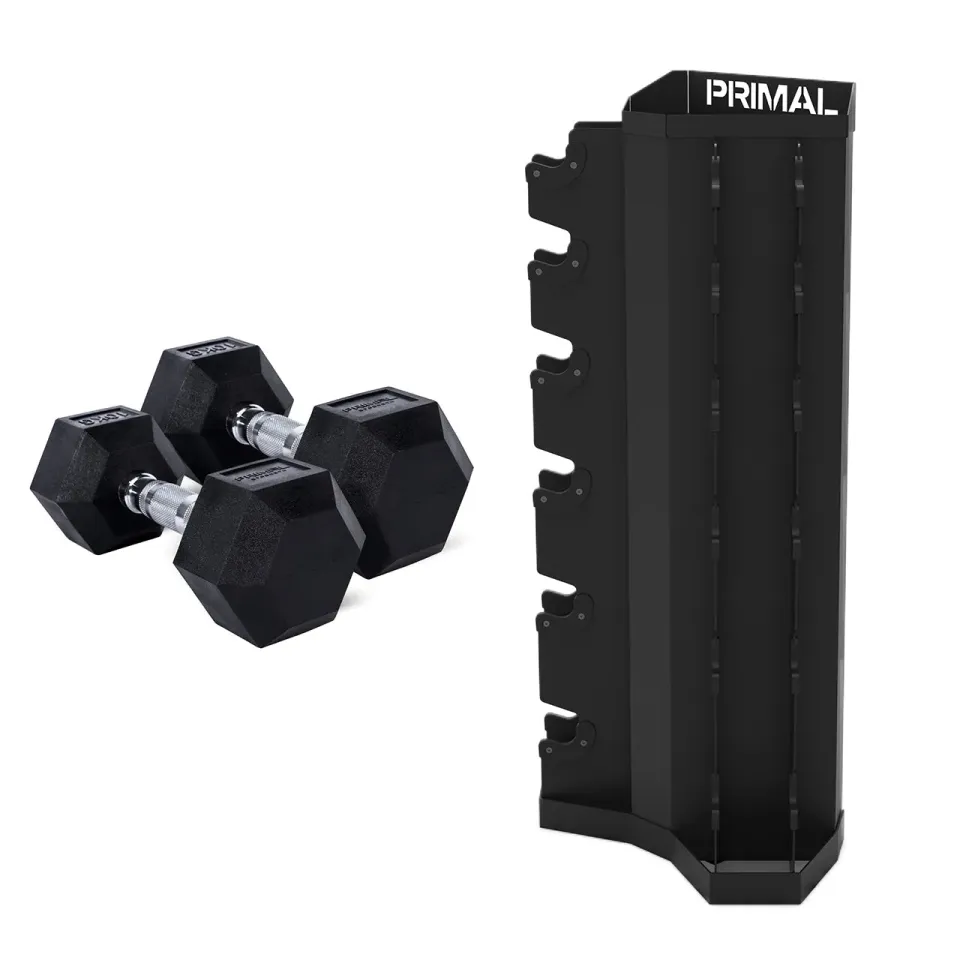 Primal Strength Performance Hex pack haltères PVC 210 kg rack