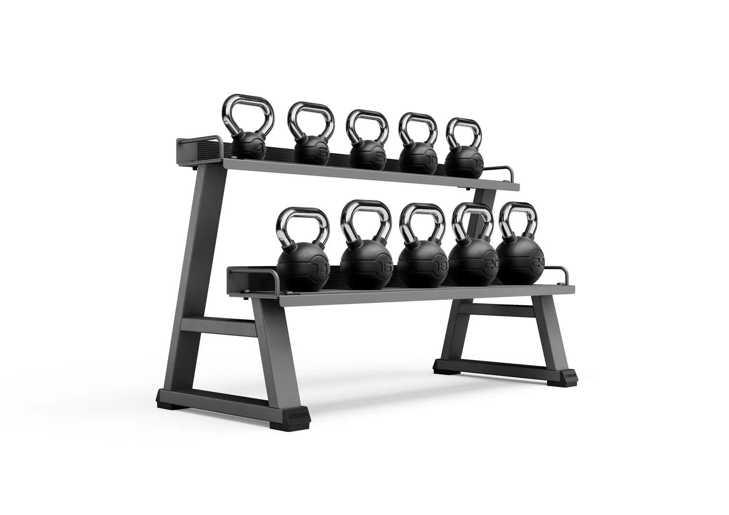 Jordan Fitness rack kettlebells 2 niveaux noir 10 places