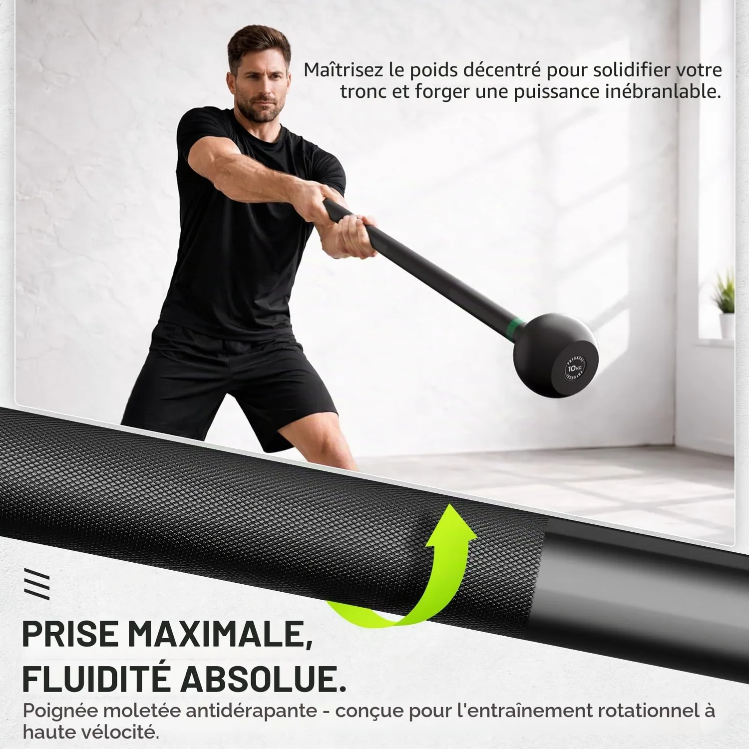 PhysKcal Steel Mace massue acier 6 kg moletée