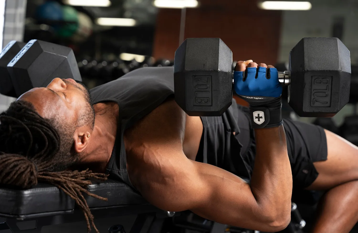 Harbinger Training Grip Wristwrap Gants Musculation Bleu