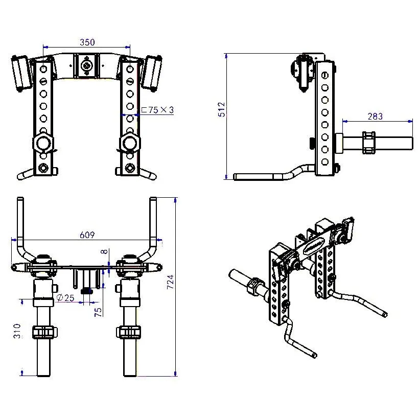 Primal PxD Side Lat Raise option rack à charge guidée
