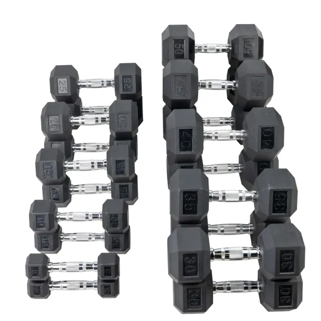Hoist Fitness 5-50 Set 10 haltères hexagonaux caoutchouc 5-50 lbs