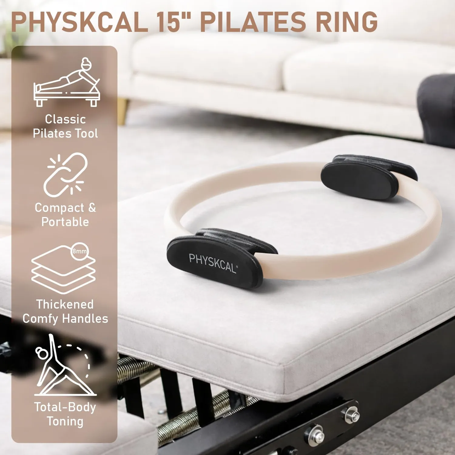 PhysKcal Anneau Pilates 38 cm nude beige fibre de verre