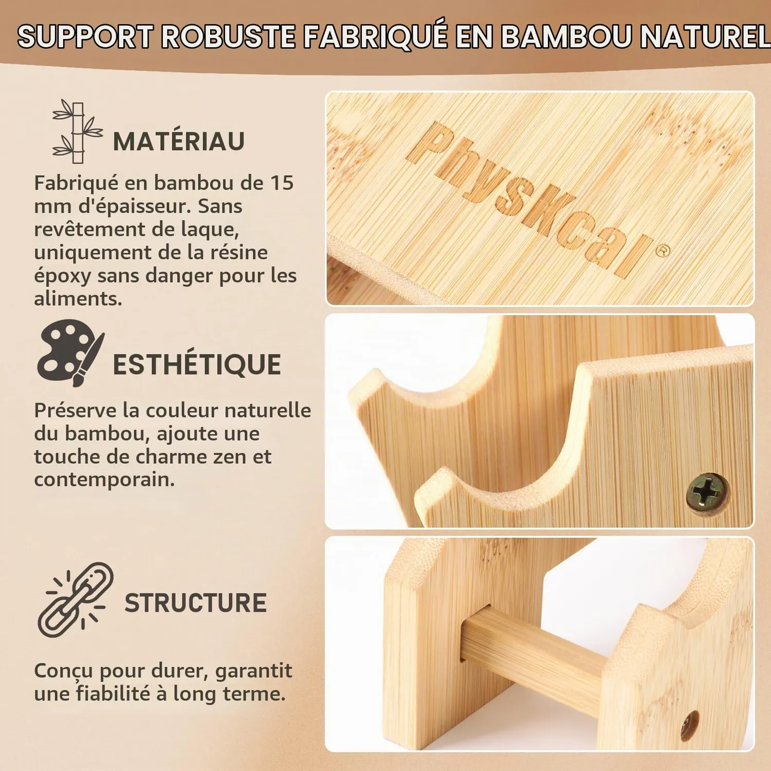 PhysKcal Set 12 kg Haltères Néoprène Tout Sable Bambou