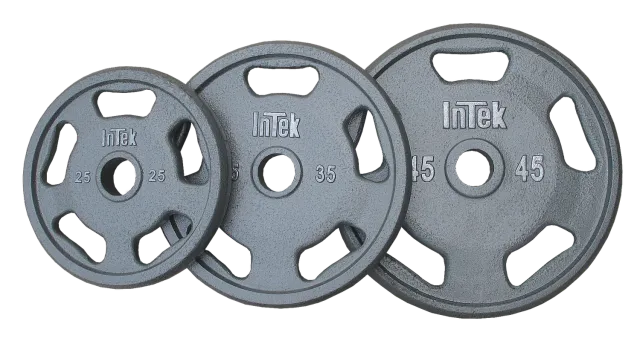 INTEK Steel Olympic disque olympique acier 45 lb poignées