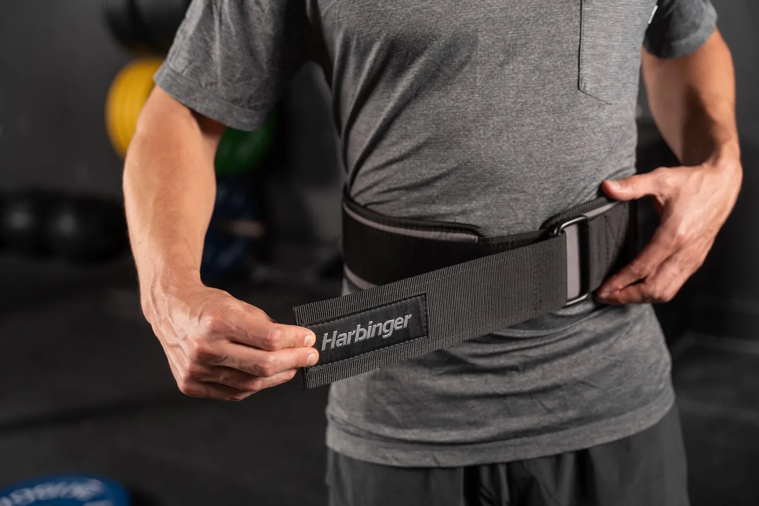Harbinger FirmFit Contour Ceinture nylon musculation gris