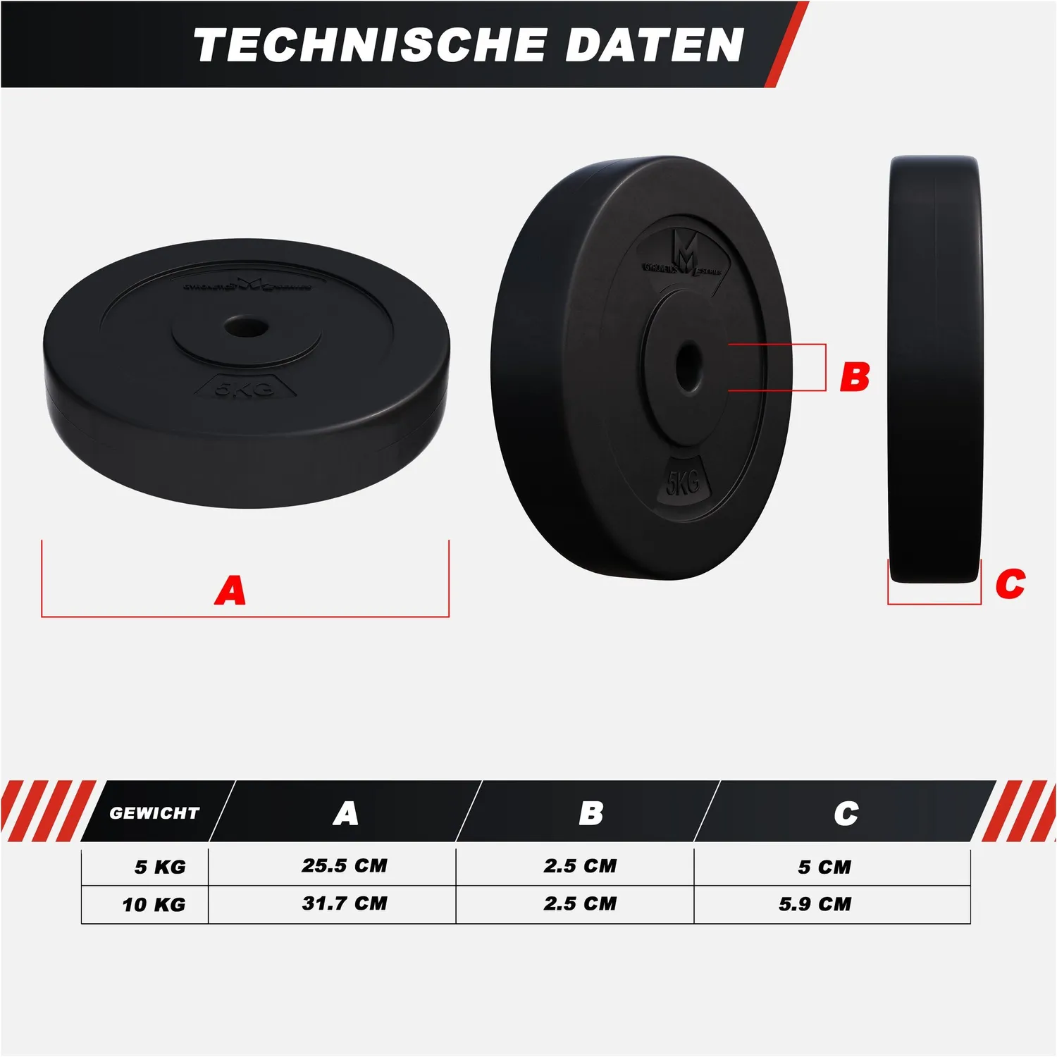Gyronetics E-Series set 12 disques musculation 30 kg 25 mm