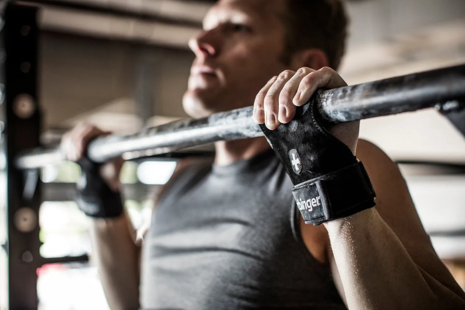 Harbinger Lifting Grips Sangles de Tirage Cuir Noir