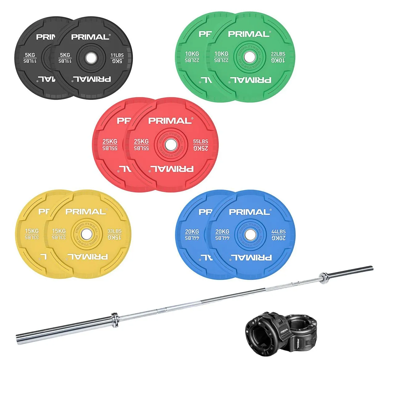 Primal Performance Series Coloured Bumper set 100 kg couleur