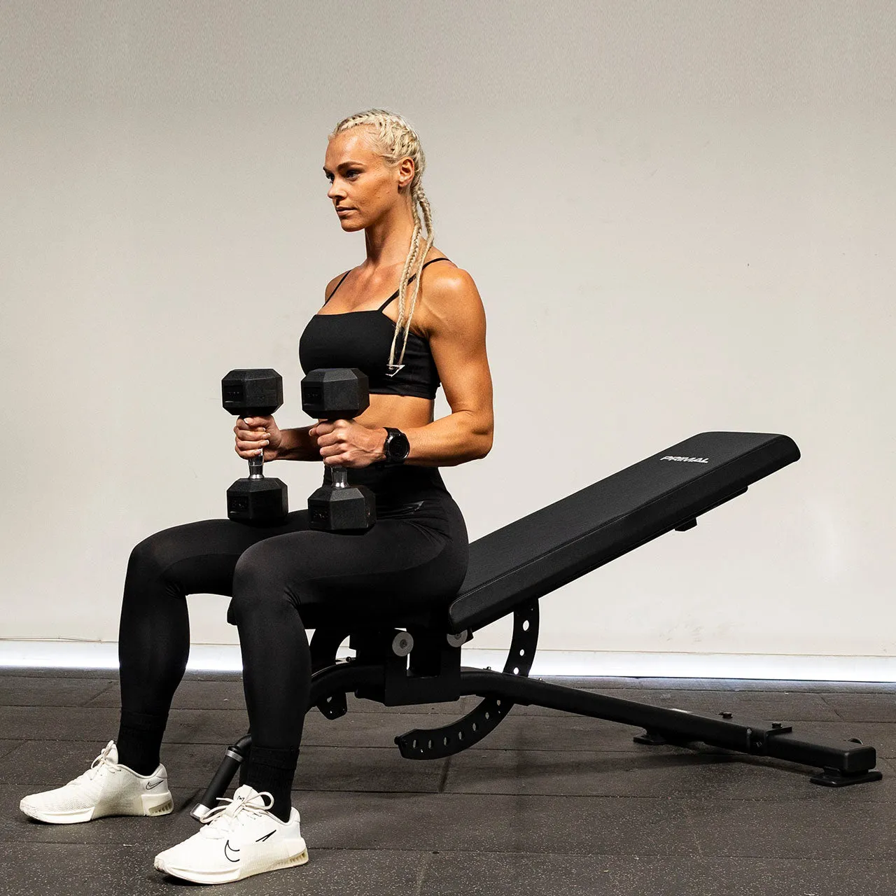 Primal Club banc musculation réglable 300 kg roulettes