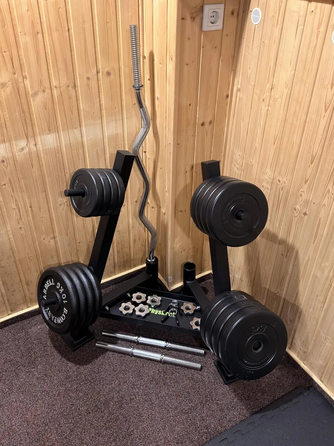 PhysKcal support disques acier 350 kg 4 bras