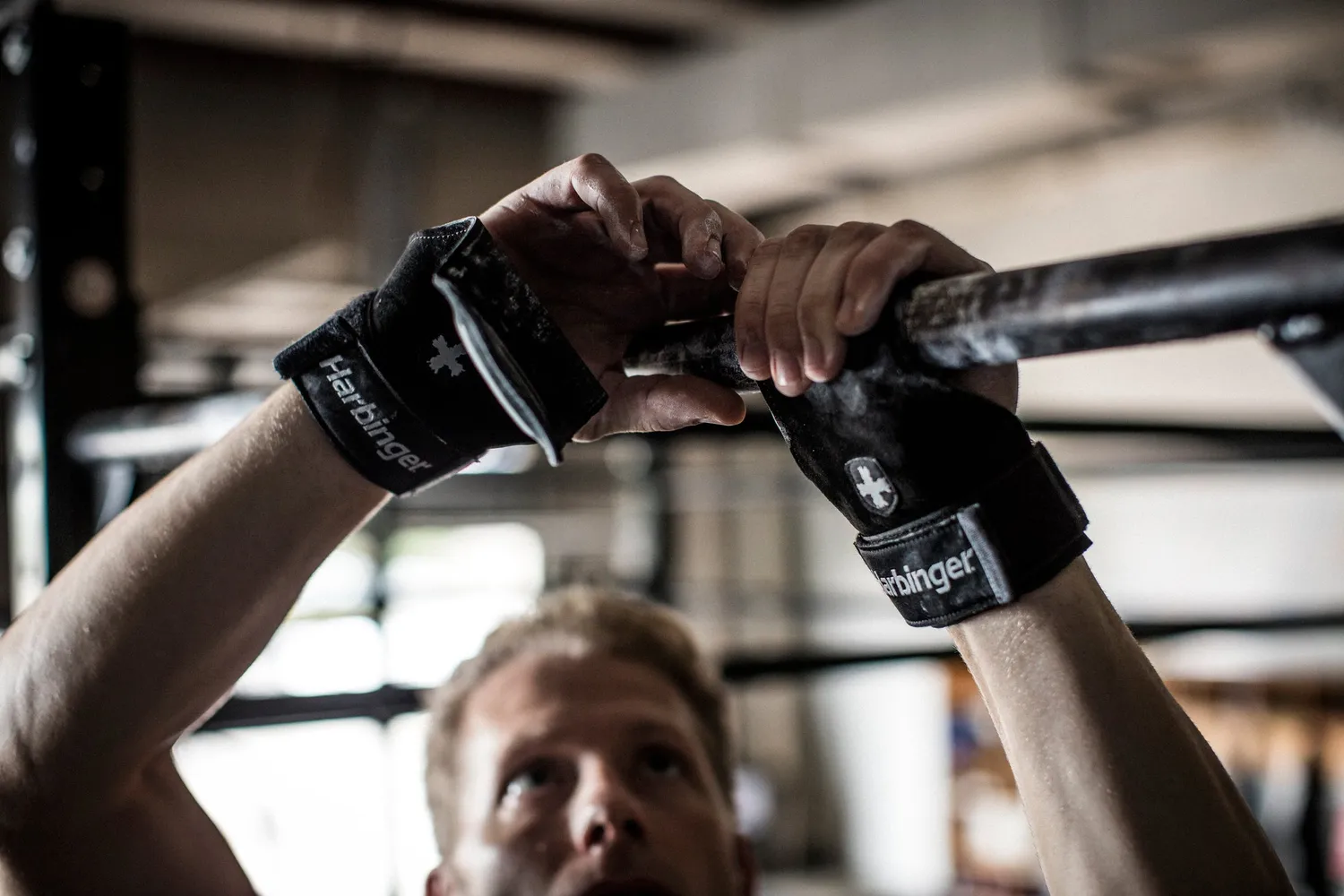 Harbinger Lifting Grips Sangles de Tirage Cuir Noir