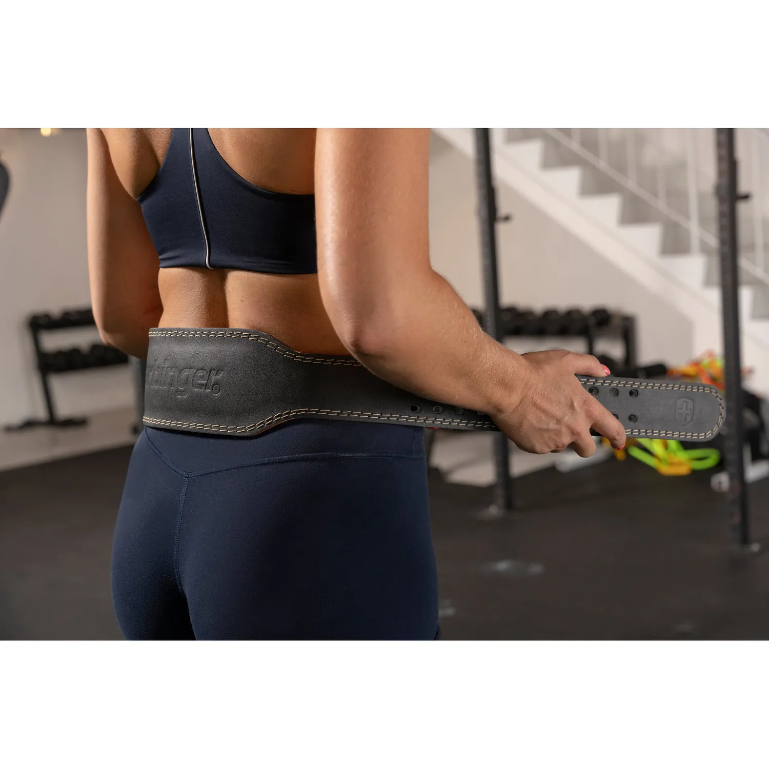 Harbinger 4" Padded 2.0 ceinture musculation cuir noire rembourrée