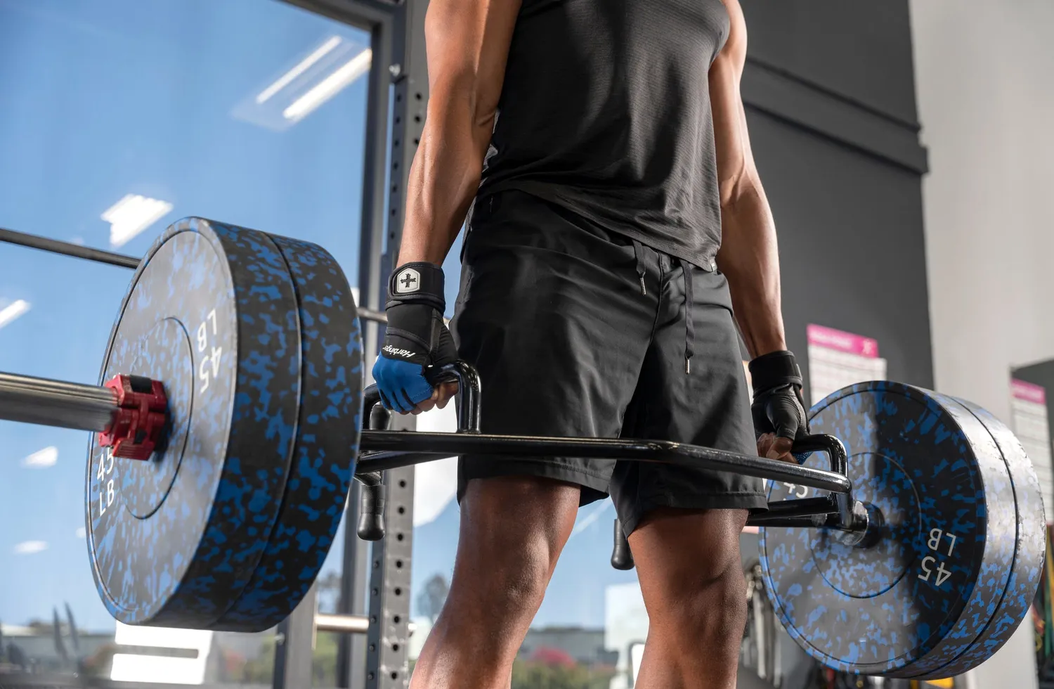 Harbinger Training Grip Wristwrap Gants Musculation Bleu