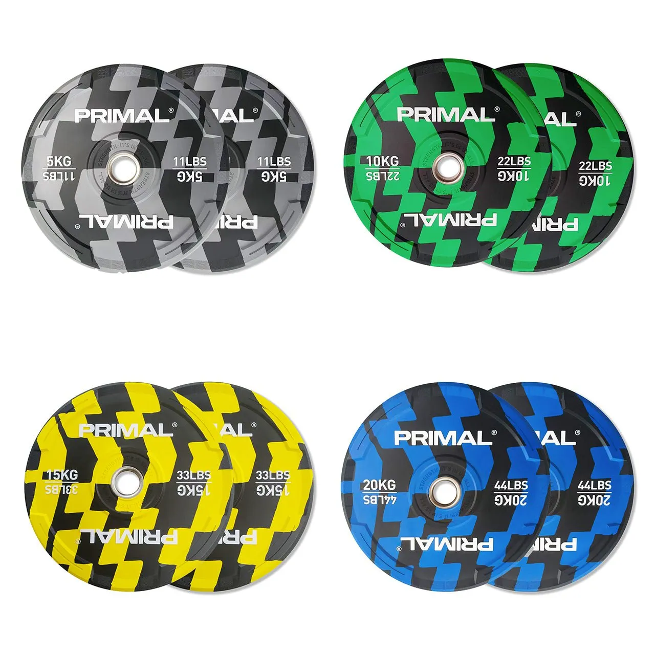 Primal Progress Bumper disques 100 kg caoutchouc