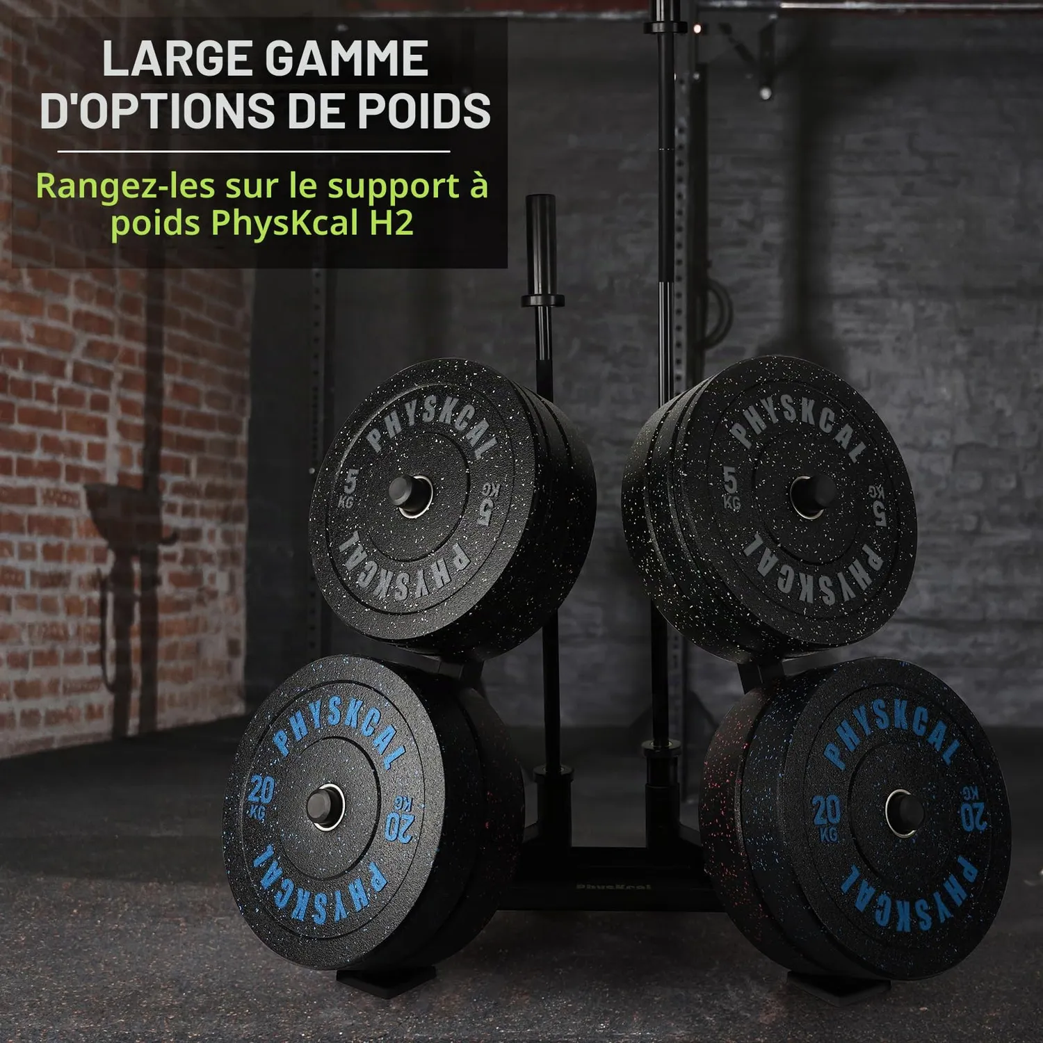 PhysKcal Hi-Temp 2 x 10 kg disques olympiques caoutchouc
