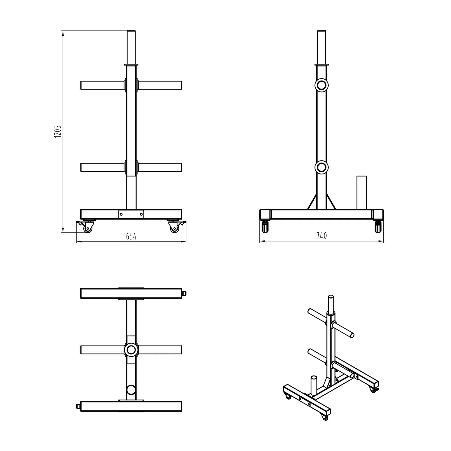 Primal Strength Rack disques bumper à roulettes