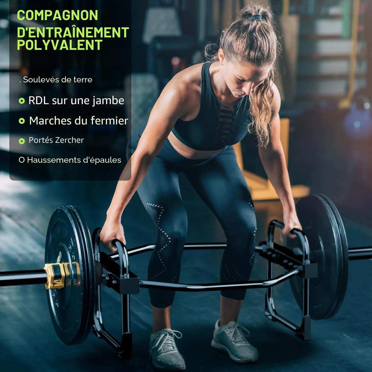 PhysKcal Barre hexagonale olympique trap 200 kg noire