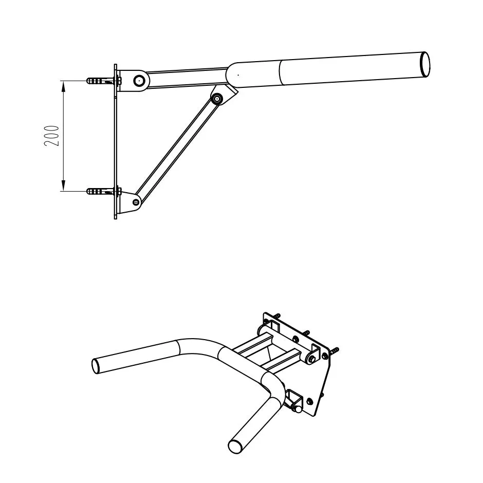 Primal Personal Series Wall Mounted barre dips murale rabattable 200 kg